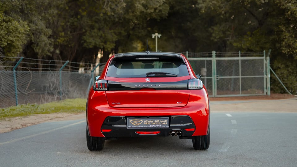 Used 2023 Peugeot 208 GT in Red – Back/Rear View for Sale at First Choice Cars Dubai Sharjah