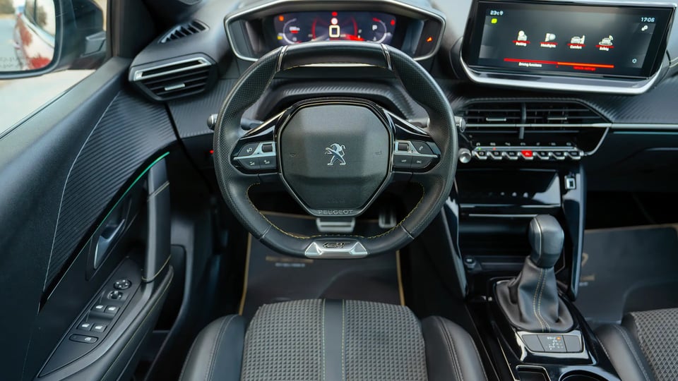Used 2023 Peugeot 208 GT in Red – Steering Wheel & Instrument Cluster for Sale at First Choice Cars Dubai Sharjah