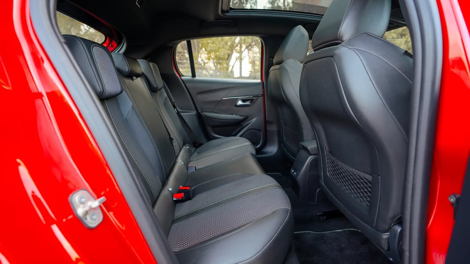 Used 2023 Peugeot 208 GT in Red – Rear Passenger Side Cabin View for Sale at First Choice Cars Dubai Sharjah