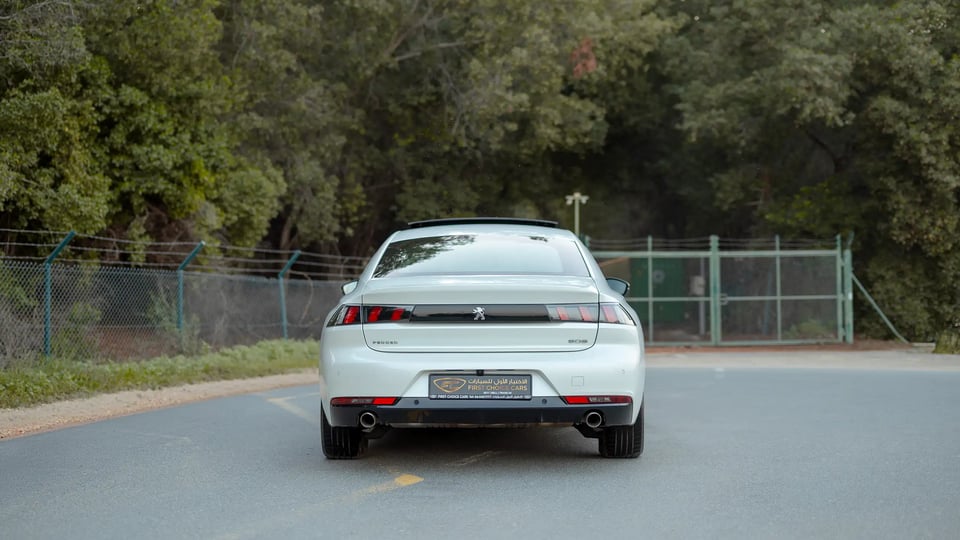 Used 2023 Peugeot 508 Allure in White – Back/Rear View for Sale at First Choice Cars Dubai Sharjah