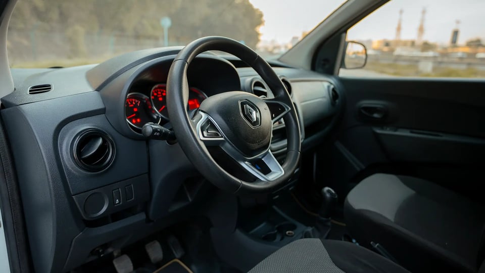 Used 2022 Renault Dokker Van in White – Driver Side Dashboard & Steering View for Sale at First Choice Cars Dubai Sharjah