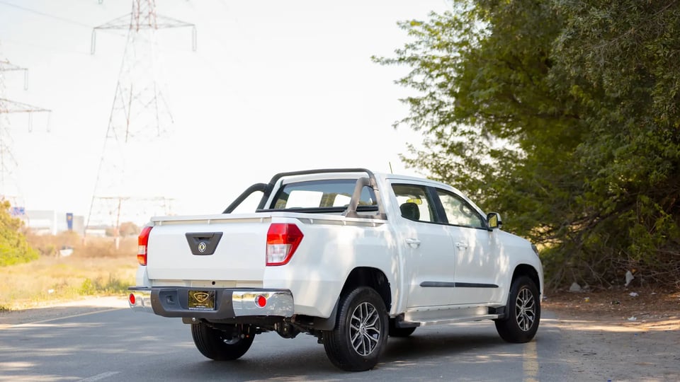 Used 2024 Dongfeng Rich 6 Double Cabin in White – Right Back Diagonal (45°) View for Sale at First Choice Cars Dubai Sharjah