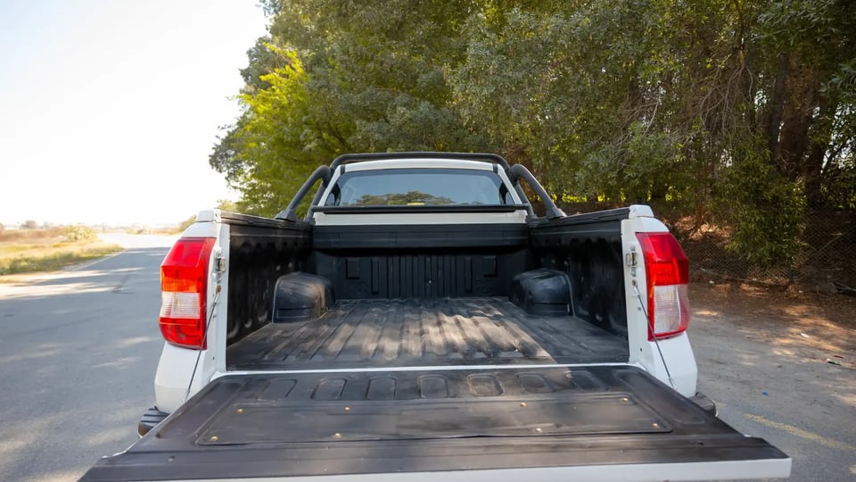 Used 2024 Dongfeng Rich 6 Double Cabin in White – Boot / Trunk Space Open View for Sale at First Choice Cars Dubai Sharjah