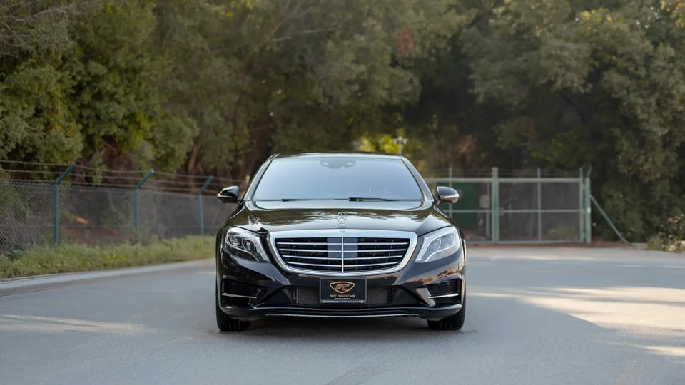 Used 2017 Mercedes-Benz S-Class S 400 in Black – Front View for Sale at First Choice Cars Dubai Sharjah
