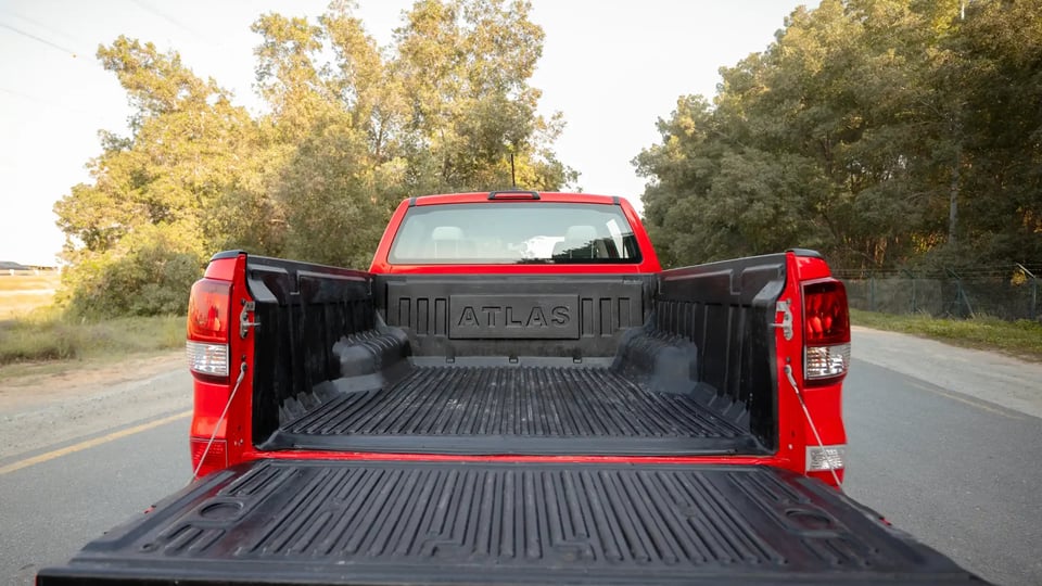 Used 2019 Mazda BT-50 XS in Red – Boot / Trunk Space Open View for Sale at First Choice Cars Dubai Sharjah