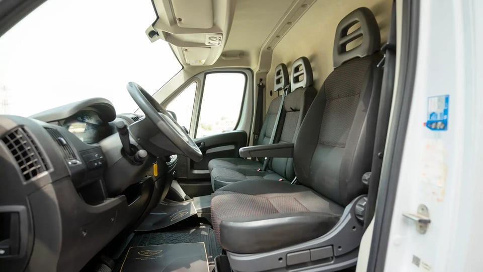 Used 2023 Peugeot Boxer L2h2 in White – Front Driver Side Cabin View for Sale at First Choice Cars Dubai Sharjah