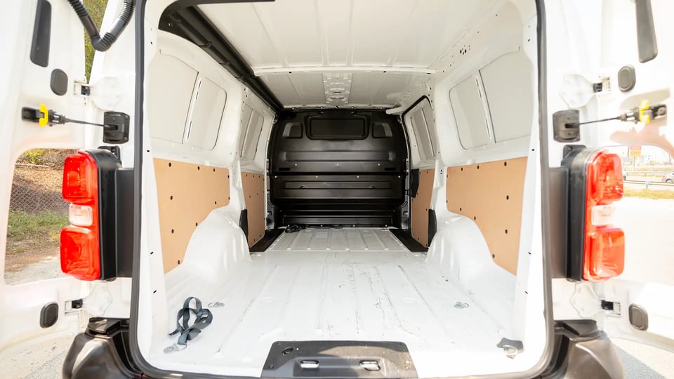 Used 2022 Peugeot Expert Delivery Van in White – Delivery Box Rear Opening View for Sale at First Choice Cars Dubai Sharjah