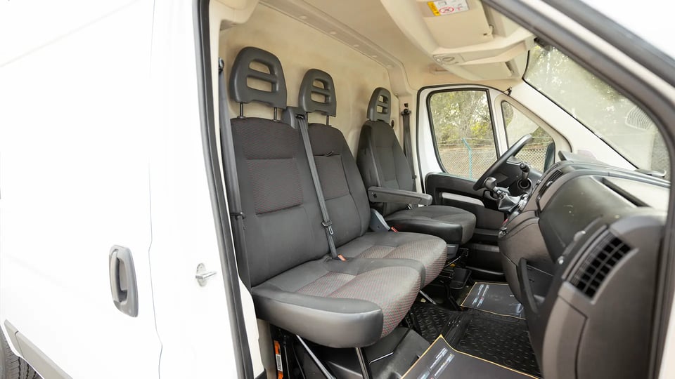 Used 2023 Peugeot Boxer L2h2 in White – Front Passenger Side Cabin View for Sale at First Choice Cars Dubai Sharjah