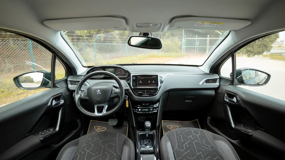 Used 2020 Peugeot 2008 Active in Black – Front Cabin / Dashboard Full View for Sale at First Choice Cars Dubai Sharjah