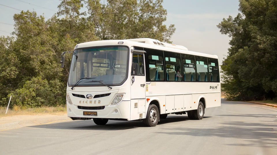 Used 2022 Eicher Skyline Pro in White – Left Front Diagonal (45°) View for Sale at First Choice Cars Dubai Sharjah