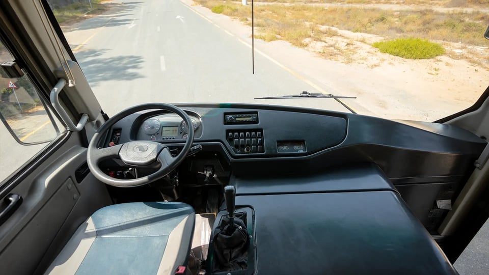 Used 2022 Eicher Skyline Pro in White – Front Cabin / Dashboard Full View for Sale at First Choice Cars Dubai Sharjah