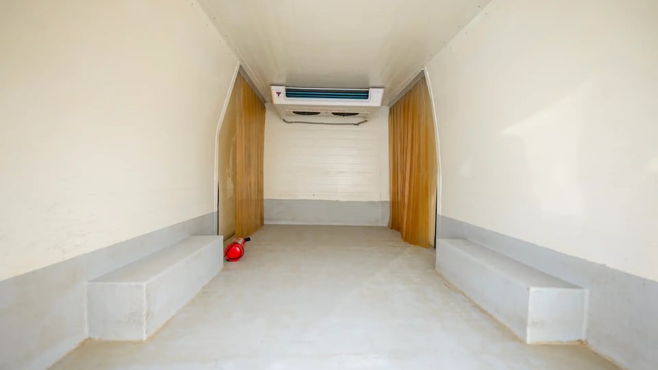 Used 2020 Toyota Hiace GLX High Roof in White – Chiller Box Rear Opening View for Sale at First Choice Cars Dubai Sharjah