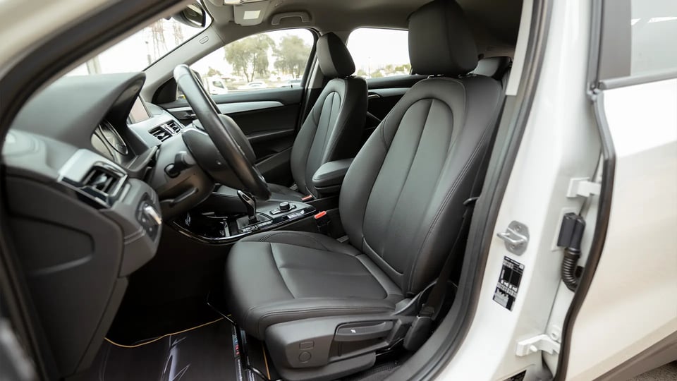 Used 2020 BMW X2 S-Drive 20i in White – Rear Driver Side Cabin View for Sale at First Choice Cars Dubai Sharjah