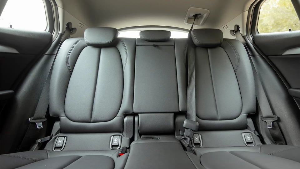 Used 2020 BMW X2 S-Drive 20i in White – Rear Seat View for Sale at First Choice Cars Dubai Sharjah