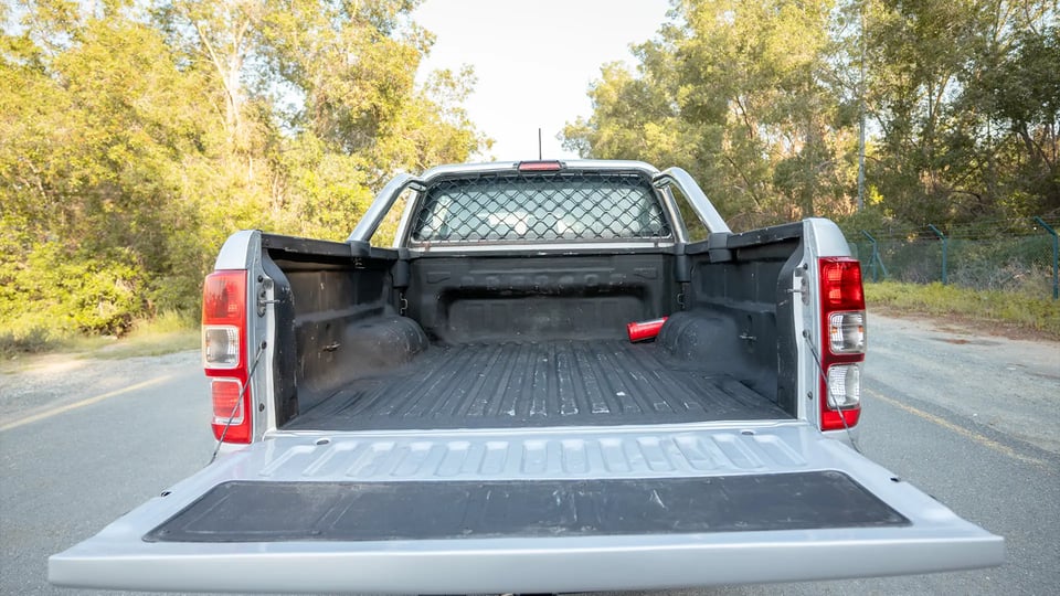 Used 2021 Ford Ranger XL in Silver – Boot / Trunk Space Open View for Sale at First Choice Cars Dubai Sharjah
