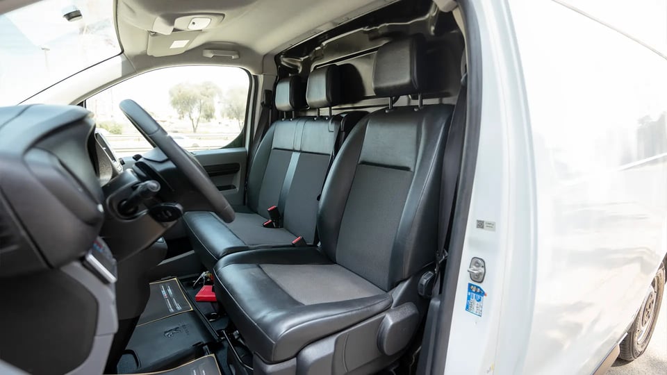 Used 2022 Peugeot Expert L3 in White – Front Driver Side Cabin View for Sale at First Choice Cars Dubai Sharjah
