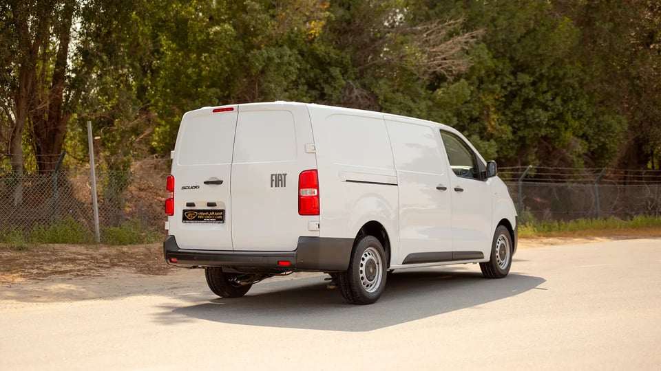 Used 2025 Fiat Scudo Delivery Van in White – Right Back Diagonal (45°) View for Sale at First Choice Cars Dubai Sharjah