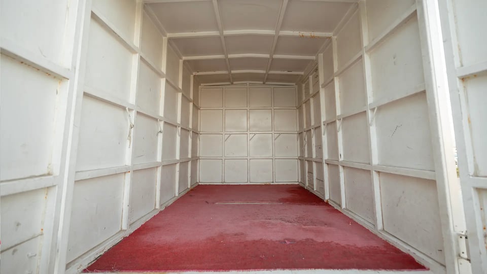 Used 2019 Hino 300 Dry Box in White – Delivery Box Rear Opening View for Sale at First Choice Cars Dubai Sharjah