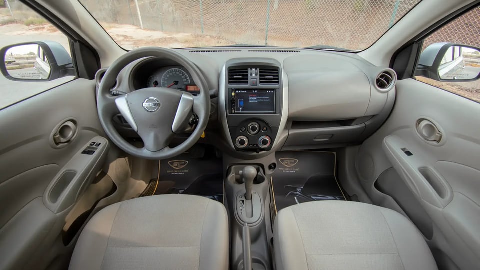 Used 2022 Nissan Sunny SV in Silver – Front Cabin / Dashboard Full View for Sale at First Choice Cars Dubai Sharjah