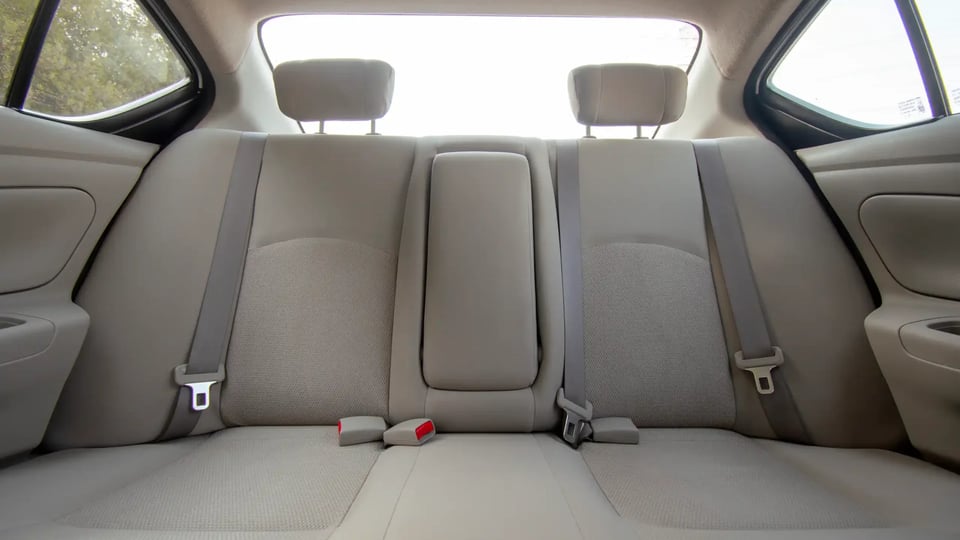 Used 2022 Nissan Sunny SV in Silver – Rear Seat View for Sale at First Choice Cars Dubai Sharjah