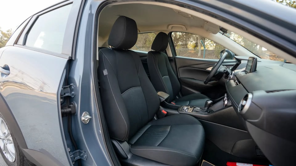 Used 2023 Mazda CX-3 GS in Grey – Front Passenger Side Cabin View for Sale at First Choice Cars Dubai Sharjah