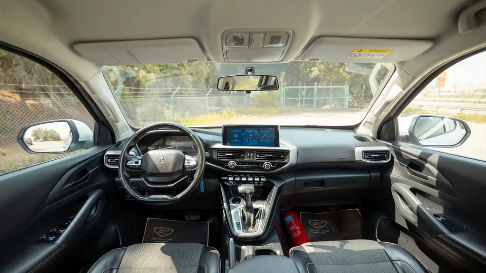 Used 2023 Peugeot Landtrek Double Cabin in White – Front Cabin / Dashboard Full View for Sale at First Choice Cars Dubai Sharjah