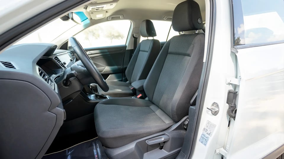 Used 2021 Volkswagen T-Roc Trend in White – Front Driver Side Cabin View for Sale at First Choice Cars Dubai Sharjah