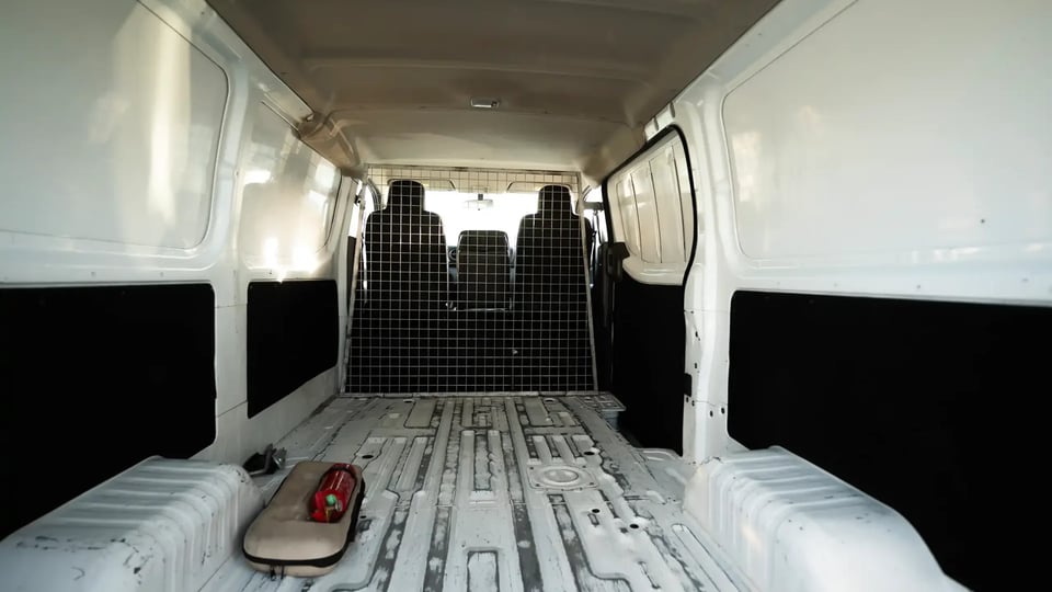 Used 2022 Nissan Urvan Standard Roof in White – Delivery Box Rear Opening View for Sale at First Choice Cars Dubai Sharjah