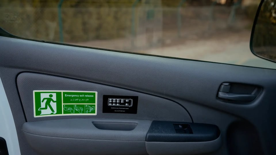 Used 2021 Nissan Urvan High Roof in White – Driver Door Panel Full View for Sale at First Choice Cars Dubai Sharjah