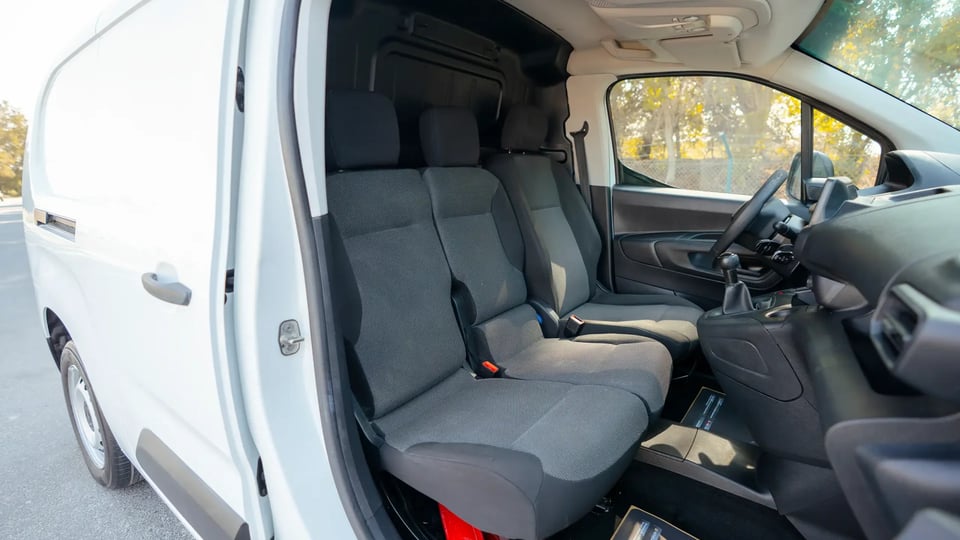 Used 2020 Peugeot Partner Long Van in White – Front Passenger Side Cabin View for Sale at First Choice Cars Dubai Sharjah