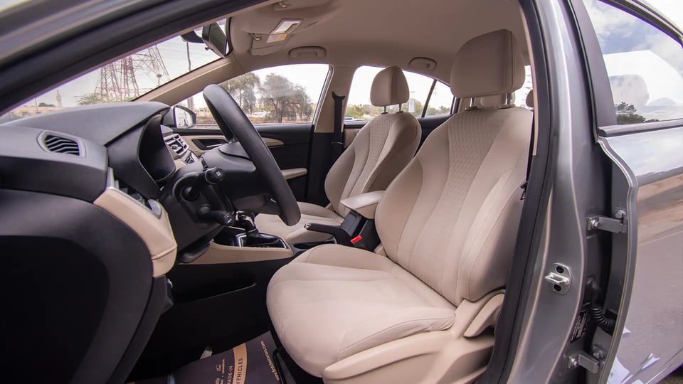 Used 2022 MG 5 Comfort in Silver – Front Driver Side Cabin View for Sale at First Choice Cars Dubai Sharjah