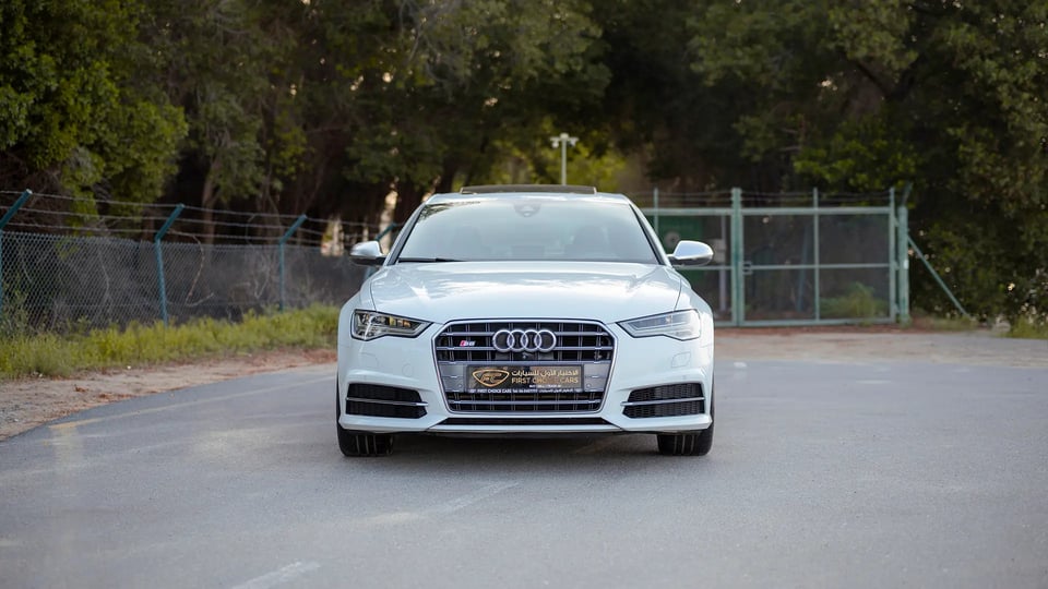 Used 2016 Audi S6 TFSI Quattro in White – Front View for Sale at First Choice Cars Dubai Sharjah