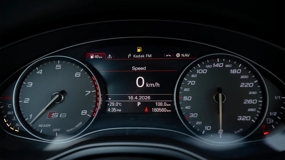 Used 2016 Audi S6 TFSI Quattro in White – Odometer / Mileage Reading View for Sale at First Choice Cars Dubai Sharjah