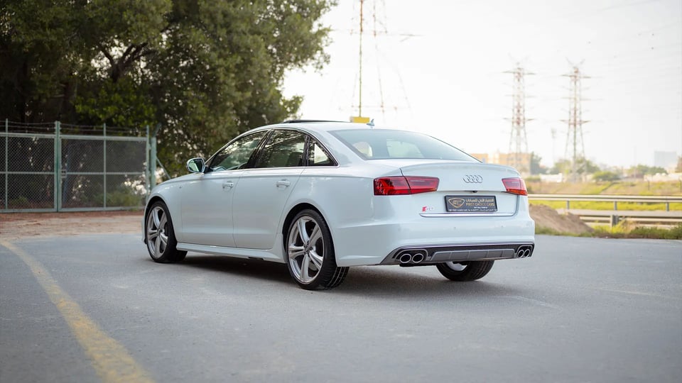 Used 2016 Audi S6/RS6 TFSI Quattro in White – Left Back Diagonal (45°) View for Sale at First Choice Cars Dubai Sharjah