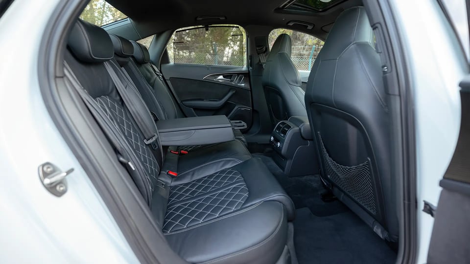 Used 2016 Audi S6/RS6 TFSI Quattro in White – Rear Passenger Side Cabin View for Sale at First Choice Cars Dubai Sharjah
