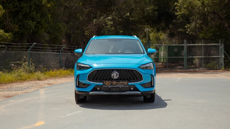 Used 2024 MG HS 30T in Blue – Front View for Sale at First Choice Cars Dubai Sharjah