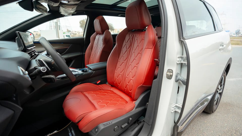Used 2024 Peugeot 5008 GT Line in White – Front Driver Side Cabin View for Sale at First Choice Cars Dubai Sharjah