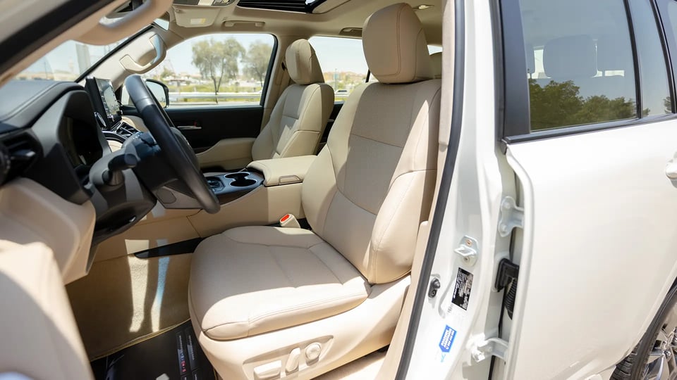 Used 2024 Toyota Land Cruiser GXR in White – Front Driver Side Cabin View for Sale at First Choice Cars Dubai Sharjah