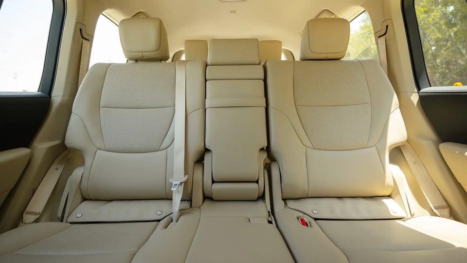Used 2024 Toyota Land Cruiser GXR in White – Rear Seat View for Sale at First Choice Cars Dubai Sharjah