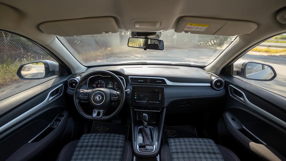 Used 2024 MG ZS Comfort in Silver – Front Cabin / Dashboard Full View for Sale at First Choice Cars Dubai Sharjah
