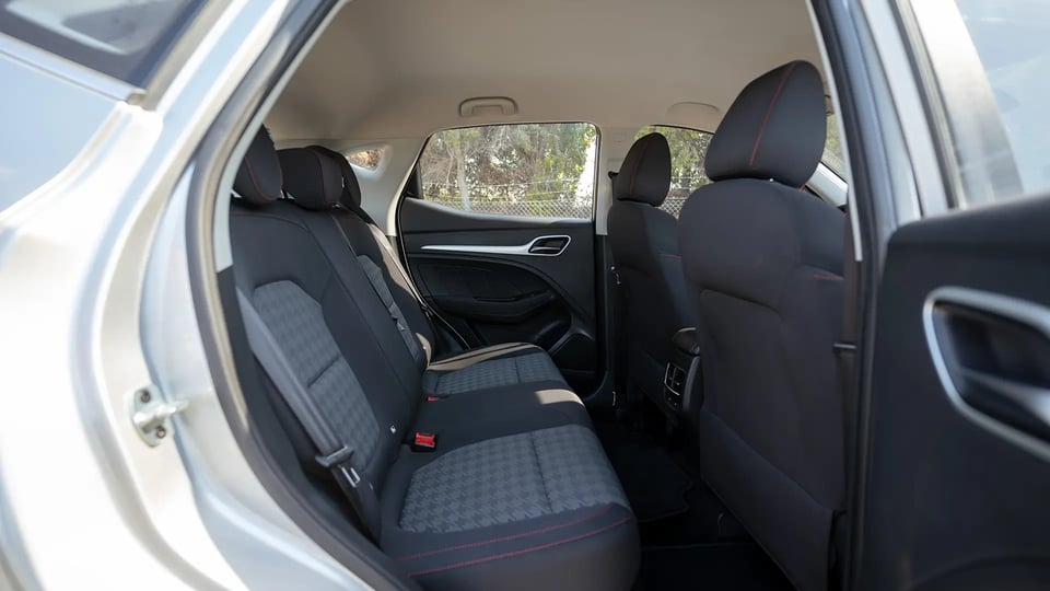 Used 2024 MG ZS Comfort in Silver – Rear Passenger Side Cabin View for Sale at First Choice Cars Dubai Sharjah