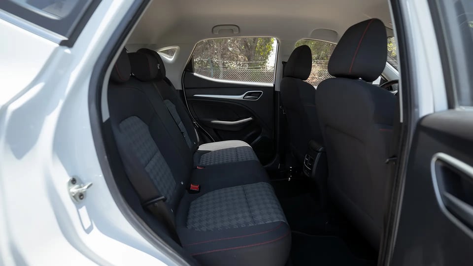 Used 2023 MG ZS Comfort in White – Rear Passenger Side Cabin View for Sale at First Choice Cars Dubai Sharjah