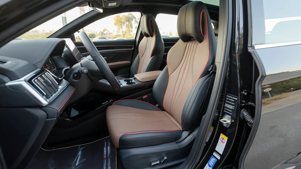Used 2025 BYD Song Plus Premium in Black – Front Driver Side Cabin View for Sale at First Choice Cars Dubai Sharjah