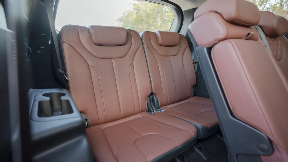 Used 2023 Hyundai Santa Fe Premium Plus in Grey – Third Row Right Seat View for Sale at First Choice Cars Dubai Sharjah