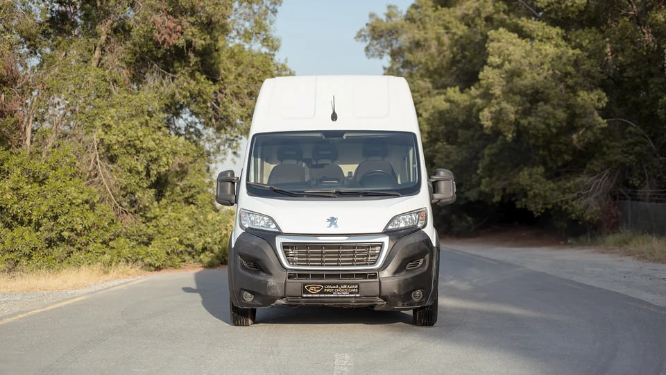 Used 2022 Peugeot Boxer L4H3 in White – Front View for Sale at First Choice Cars Dubai Sharjah