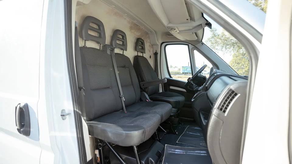 Used 2022 Peugeot Boxer L4H3 in White – Front Passenger Side Cabin View for Sale at First Choice Cars Dubai Sharjah