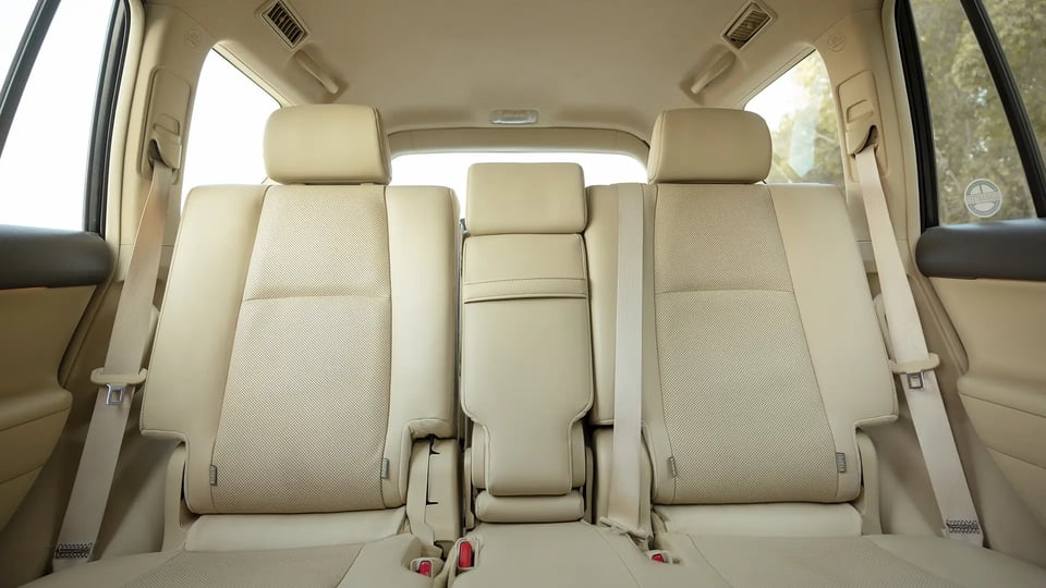 Used 2016 Toyota Prado VXR in White – Rear Seat View for Sale at First Choice Cars Dubai Sharjah