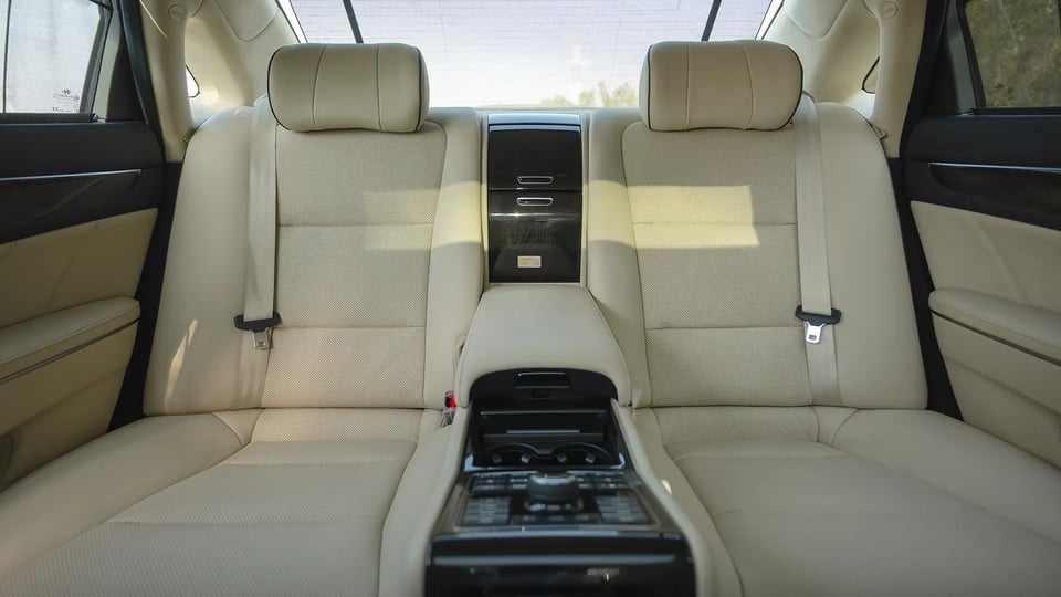 Used 2014 Hyundai Centennial VS500 in Silver – Rear Seat View for Sale at First Choice Cars Dubai Sharjah