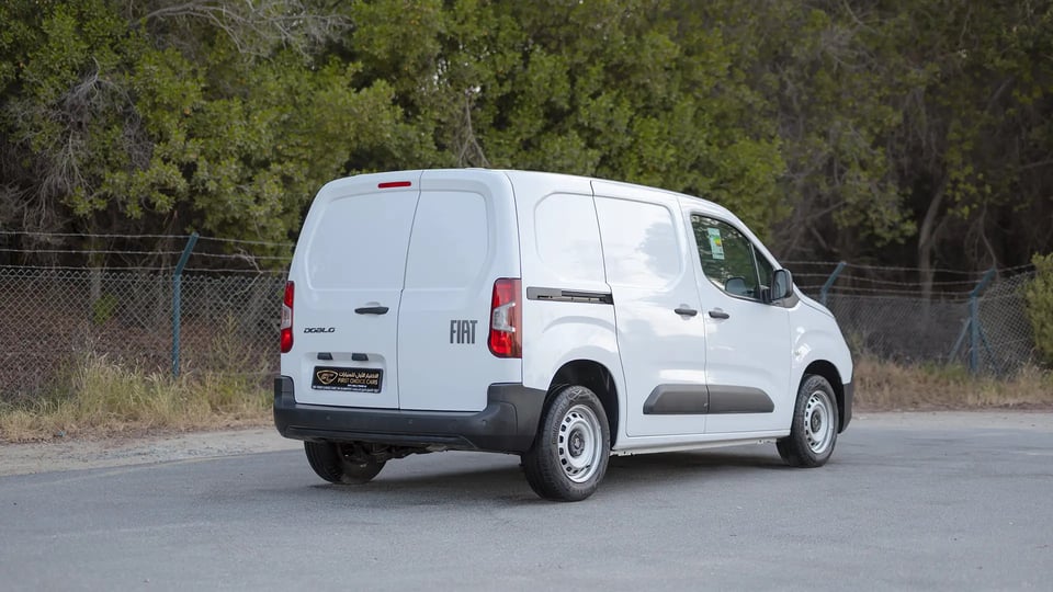 Used 2025 Fiat Doblo Cargo in White – Right Back Diagonal (45°) View for Sale at First Choice Cars Dubai Sharjah