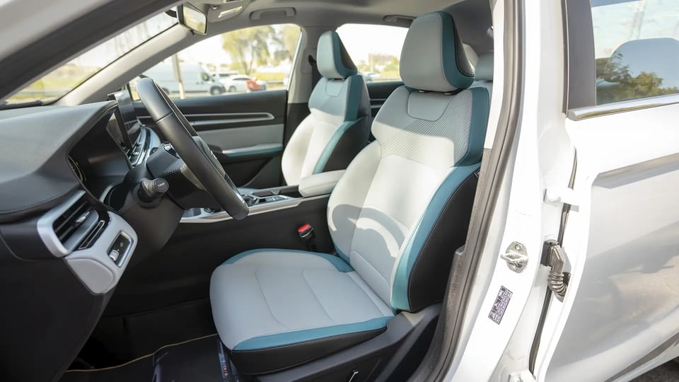 Used 2025 Geely Emgrand GF in White – Front Driver Side Cabin View for Sale at First Choice Cars Dubai Sharjah
